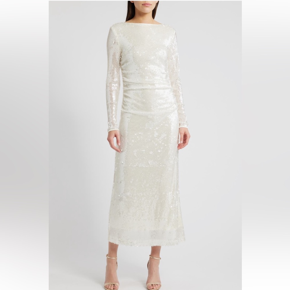 WAYF KIERAN WHITE SEQUIN NWT